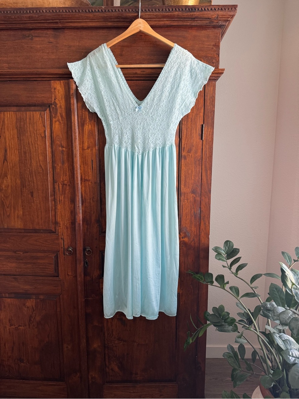 Vintage Cinema Etoile Balletcore Baby Blue Lace Nightgown